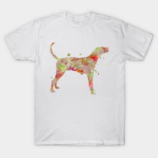 American Coonhound Dog Watercolor Painting T-Shirt